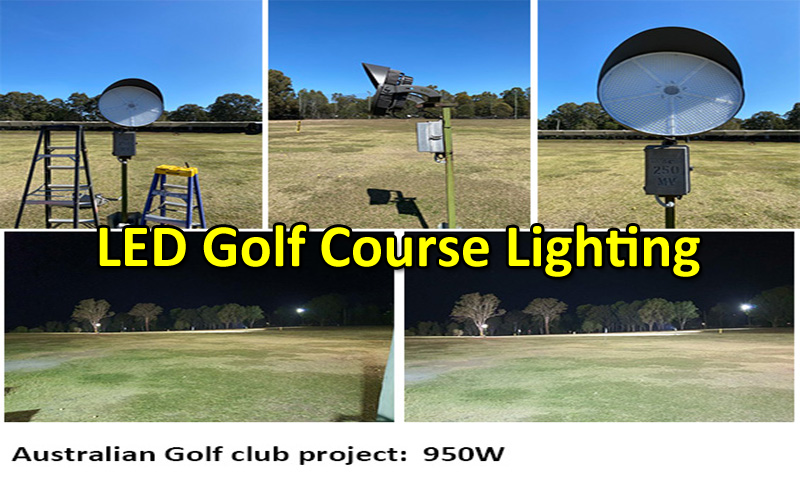 iluminação led para campo de golfe