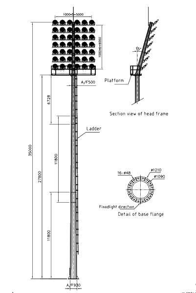 Lampu tiang tinggi-sesuaikan